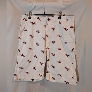 Bailey’s Pt. White Chino Shorts with Red Lobster Print - Size 29